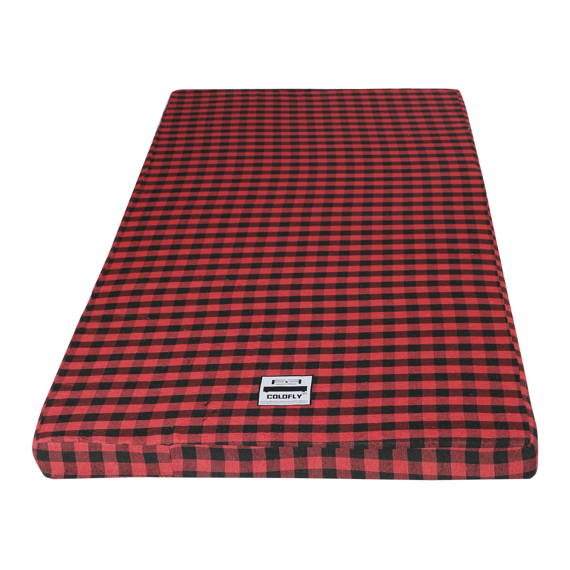 COLOFLY 72x35x3 Inch Pu Foam Single Bed Mattress, Red & Black