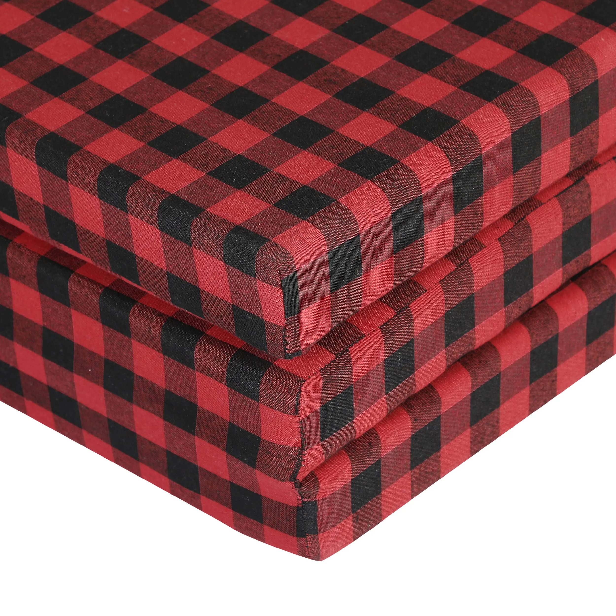 COLOFLY Foldable UHD Foam Three Fold Single Bed Reversible Mattress (Size - 72 x 35 x 2.5 Inches) Lightweight Gadda for Guests Travel Picnic - Red & Black