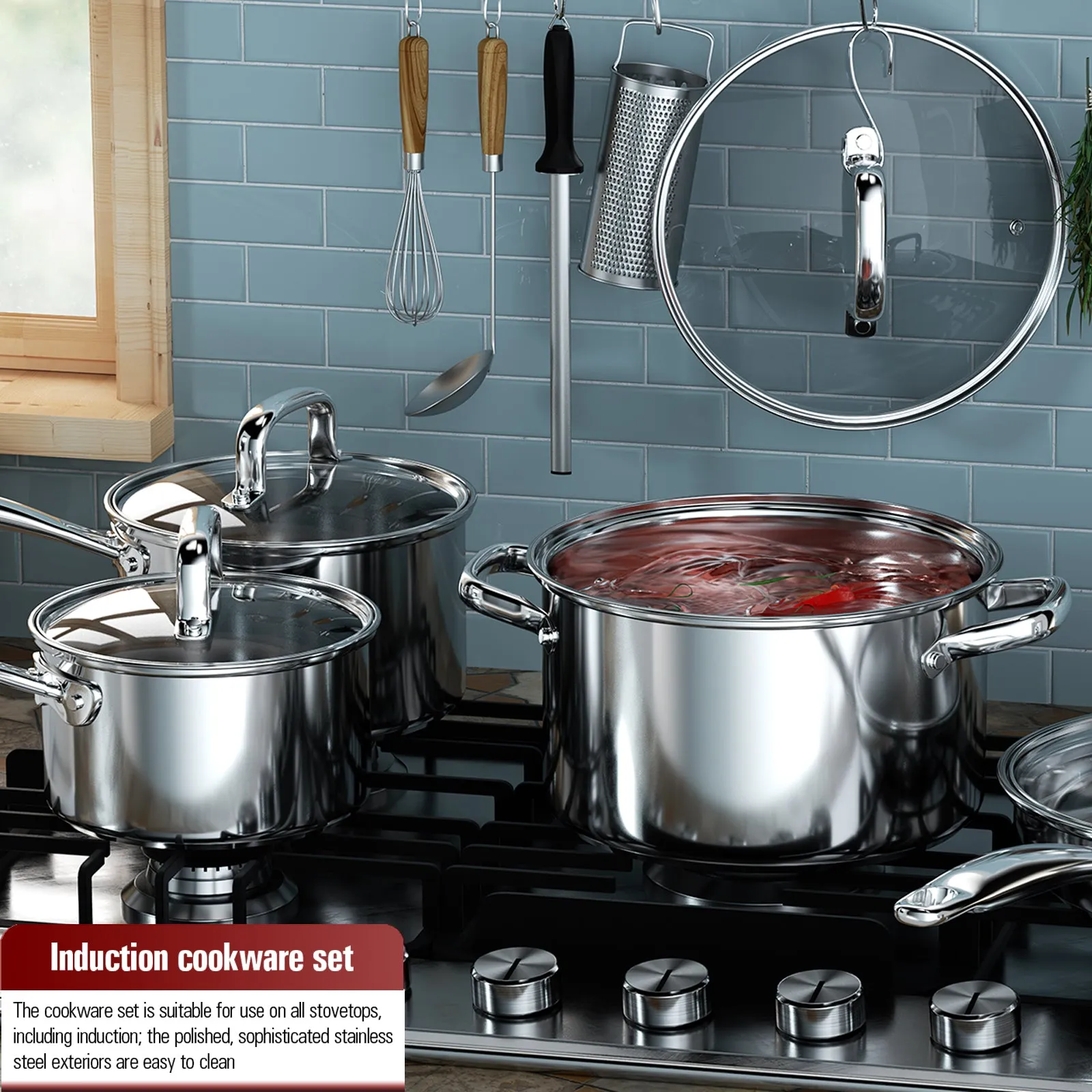 Cook N Home 2608 Lid 3-Quart Stainless Steel Saucepan, Silver