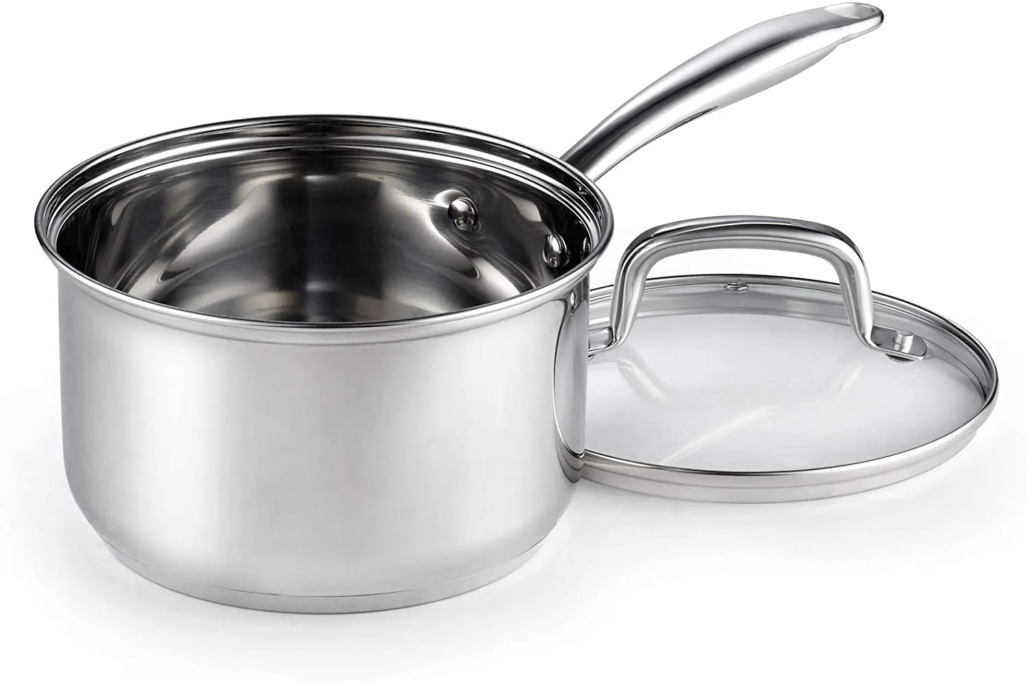 Cook N Home 2608 Lid 3-Quart Stainless Steel Saucepan, Silver