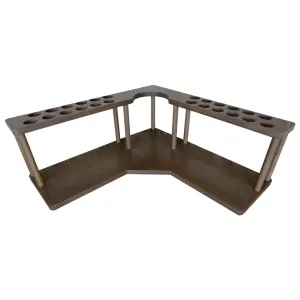 Counter Caddies™ - Walnut-Stained Corner Shelf - Barista Style w/ K-CUP Holes & Trash Can Inset - Available in Black