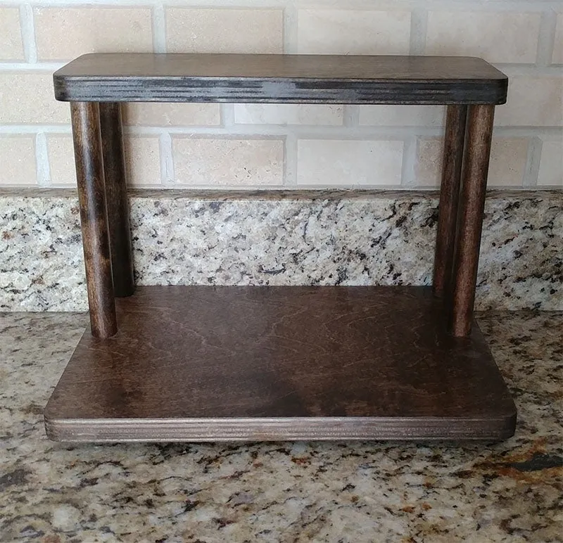 Counter Caddies™ - Walnut-Stained Straight Shelf - Barista - 12" Length