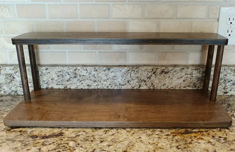 Counter Caddies™ - Walnut-Stained Straight Shelf - Barista - 24" Length