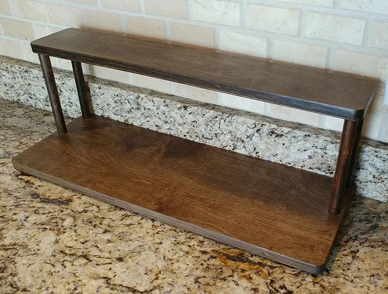 Counter Caddies™ - Walnut-Stained Straight Shelf - Barista - 24" Length