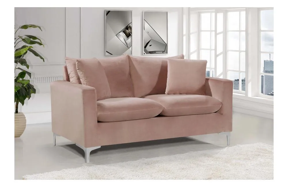 Dottie Chrome Pink Love Seat