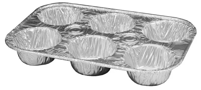 Durable 6-Cup Foil Muffin Pan 500/CS