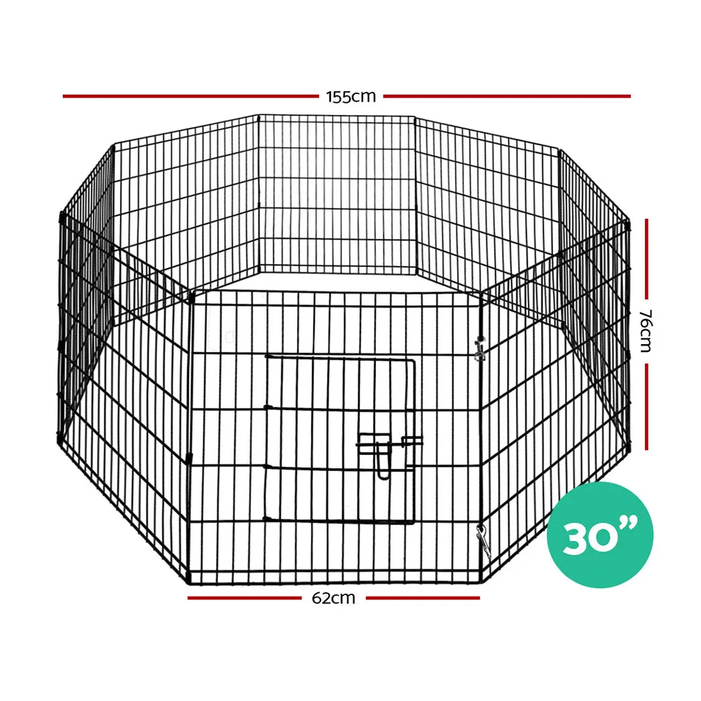 Durable 8-Panel Steel Dog Playpen, Weather-Resistant - i.Pet