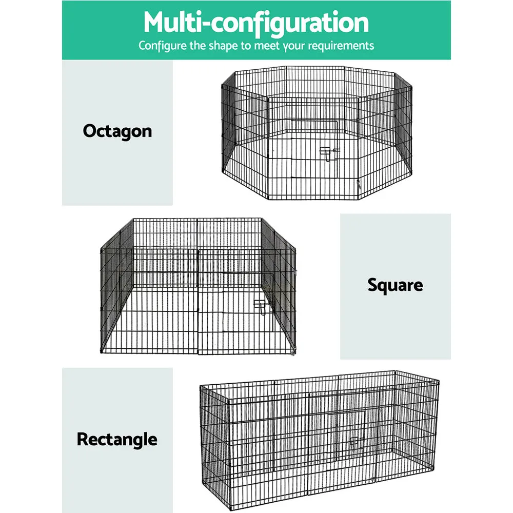 Durable 8-Panel Steel Dog Playpen, Weather-Resistant - i.Pet