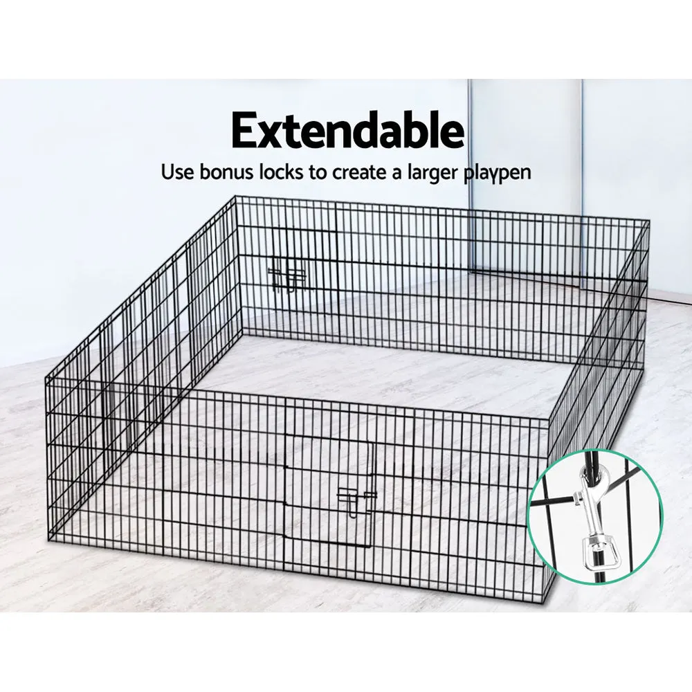 Durable 8-Panel Steel Dog Playpen, Weather-Resistant - i.Pet