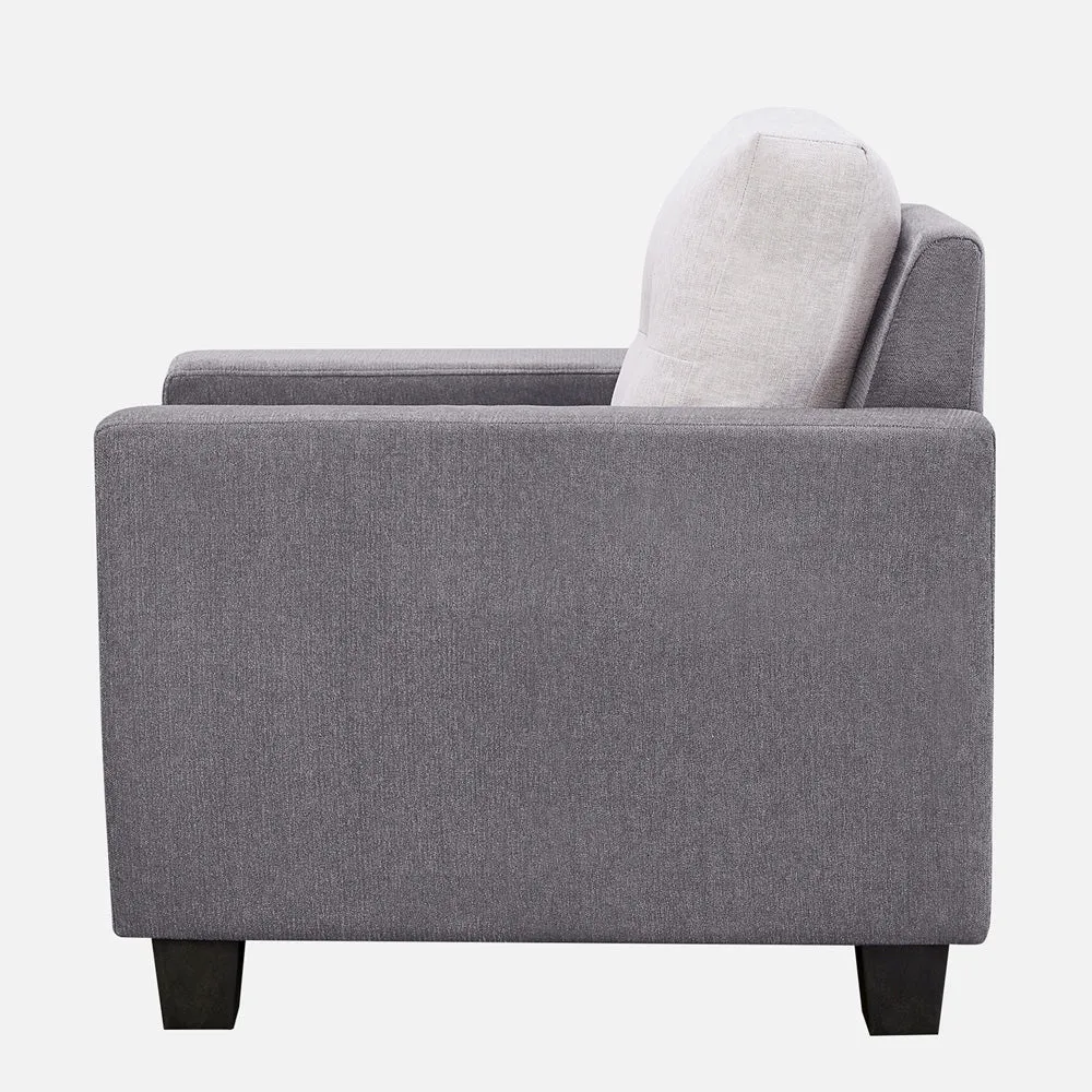 Ease Cool Grey Fabric 1 seater sofa