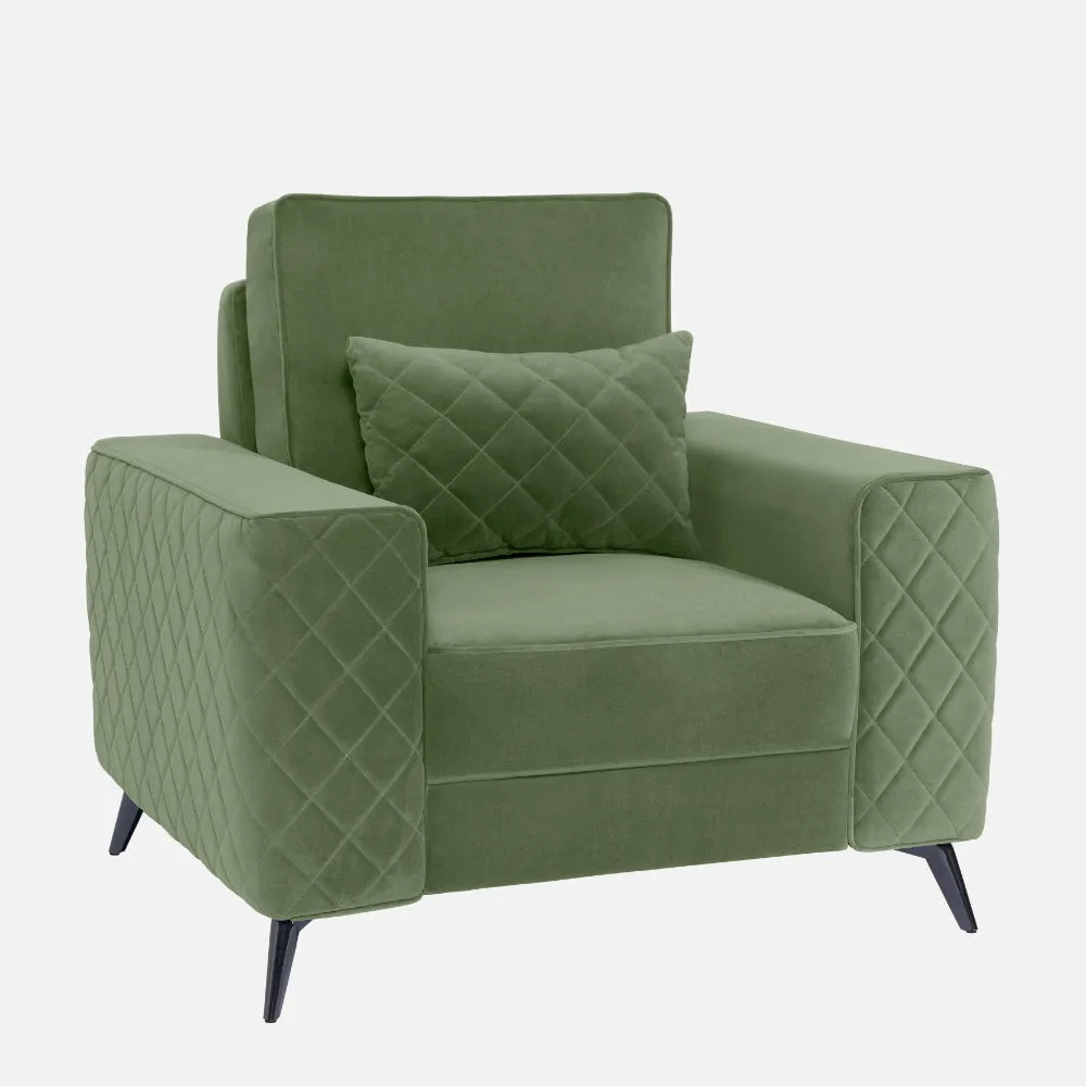 Eden Jade Green Fabric 1 Seater Sofa