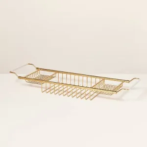 Extendable Wired Bathtub Caddy Brass Finish - Hearth & Hand Magnolia