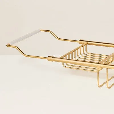 Extendable Wired Bathtub Caddy Brass Finish - Hearth & Hand Magnolia