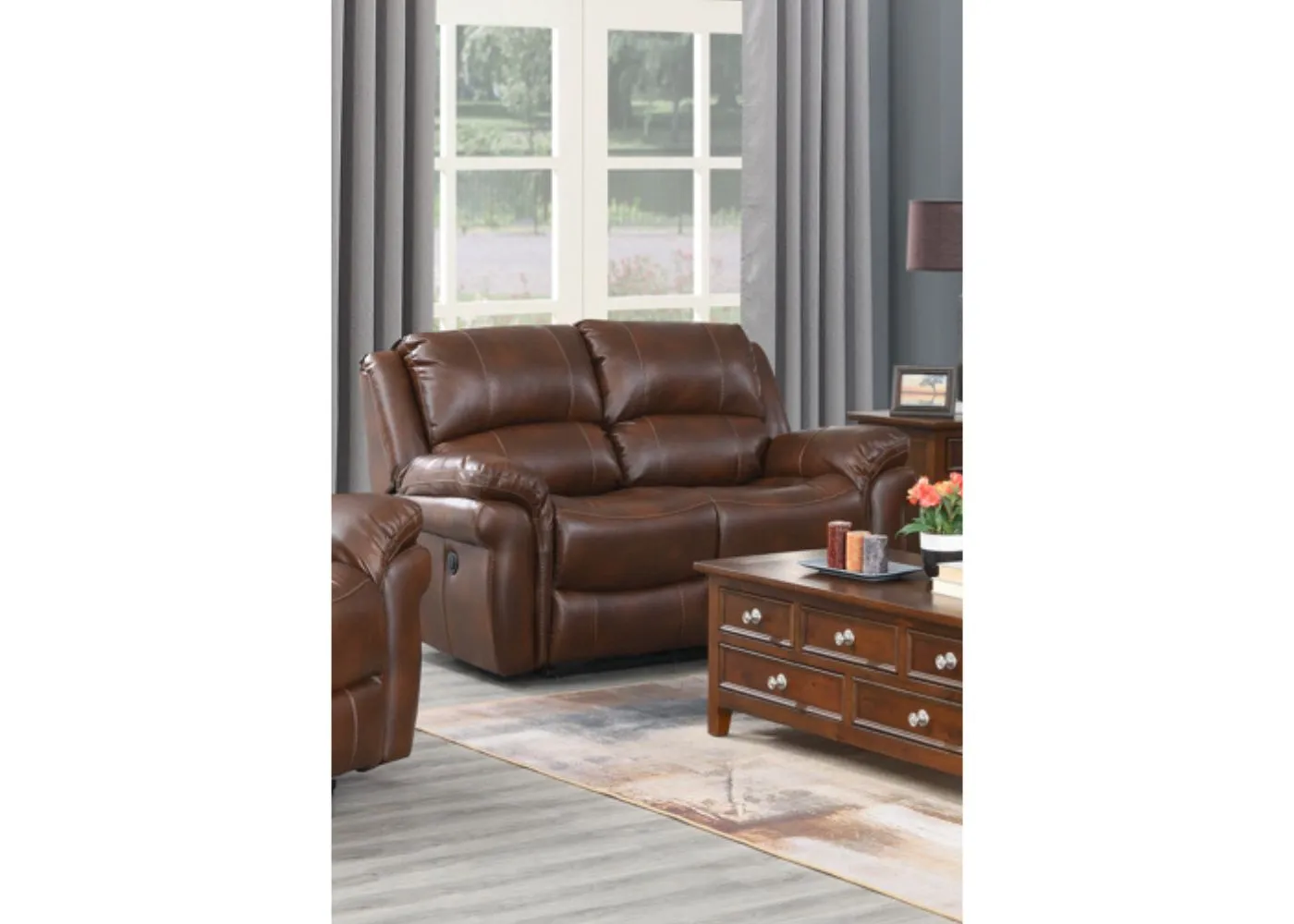 Farnham Electric Reclining Leather Air Sofa Range in Tan by Annaghmore