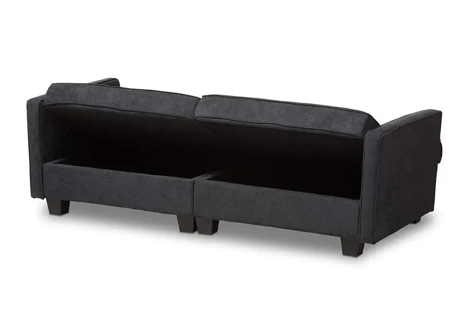 Felicity Dark Gray Fabric Upholstered Sleeper Sofa