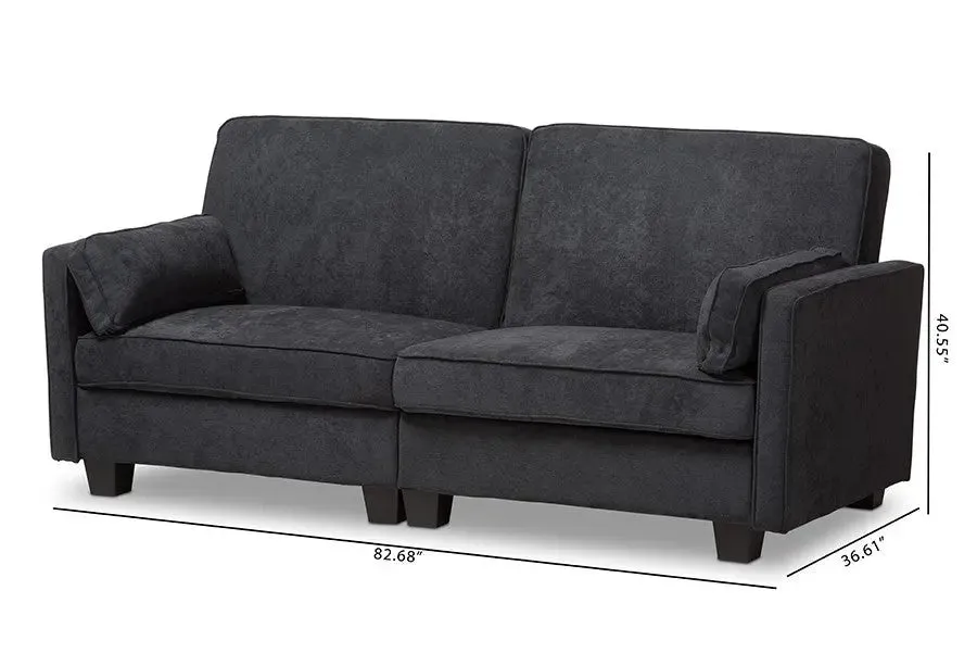 Felicity Dark Gray Fabric Upholstered Sleeper Sofa