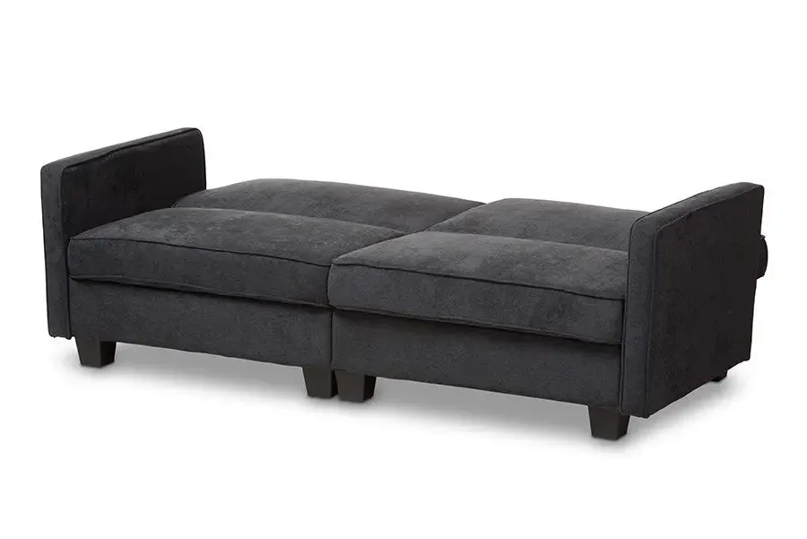 Felicity Dark Gray Fabric Upholstered Sleeper Sofa