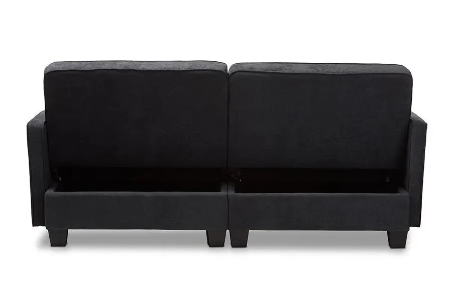 Felicity Dark Gray Fabric Upholstered Sleeper Sofa