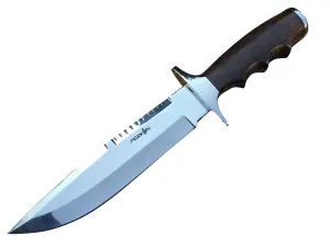 Fixed Blade Hunting Knife With Leather Sheath