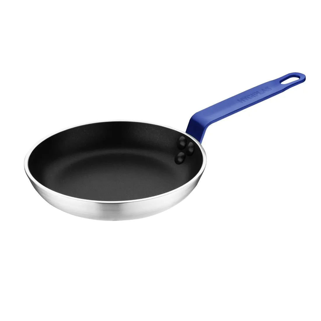 FX134 Hygiplas Non-Stick Teflon Aluminium Platinum Plus Frying Pan with Blue Handle 200mm