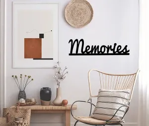 Generic Handmade MDF Wooden Wall Hanging Sticker Memories Set of One for Home Decoration and Gifting (Black)