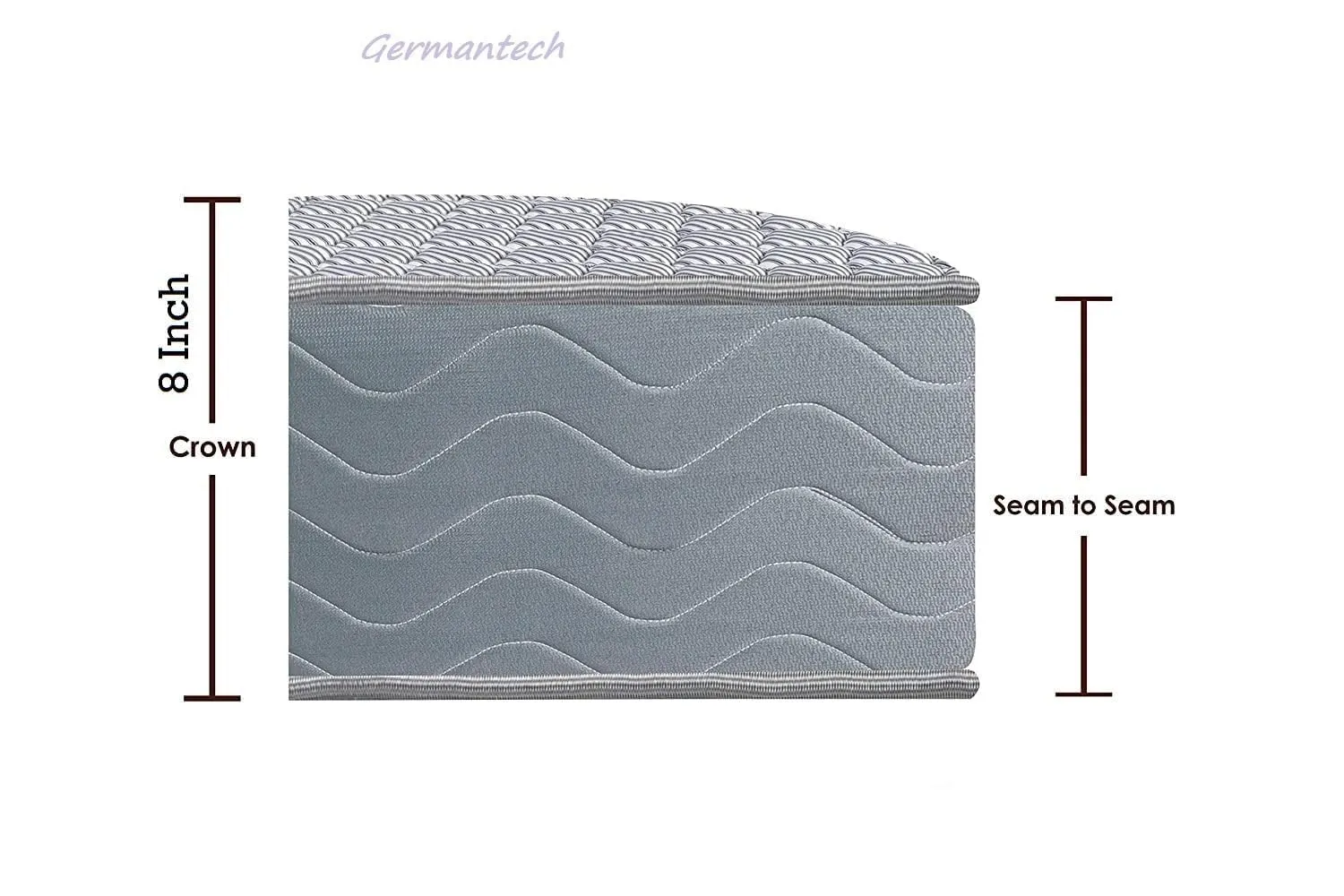 GERMAN TECH Double Bed Mattress High Density Foam Pocket Spring Bed Mattress Soft Foam & Comfortable Sleep Mattress (72×47×8 Inch) 12 Year Warranty