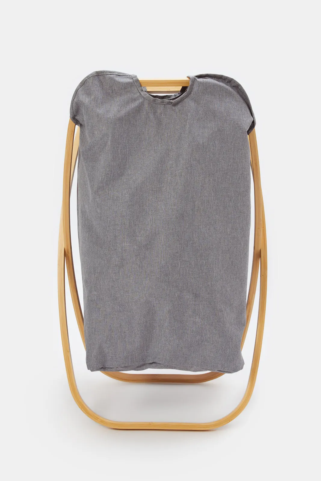 Grey Textured Bamboo Foldable Hamper