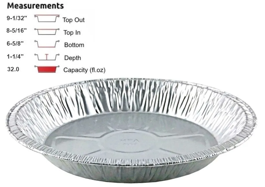 Handi-Foil 9" Extra-Deep Foil Pie Pan 1 1/4" Deep 50/PK