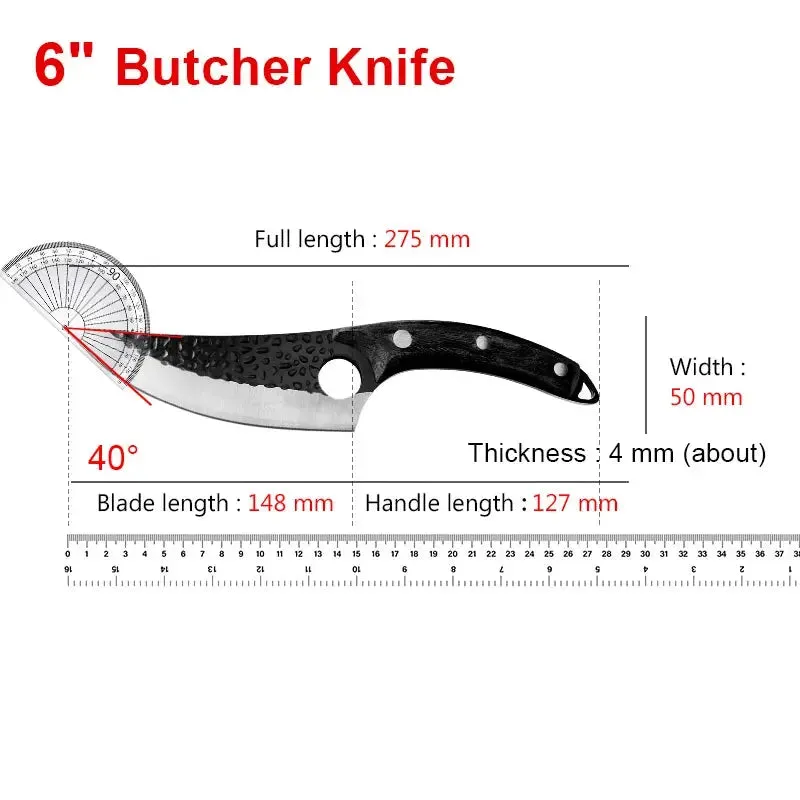 Handmade Forged Stainless Steel Chef Boning Knife Outdoor Hunting Fishing Cleaver Butcher Knife High-Quality Tools for Kitchen