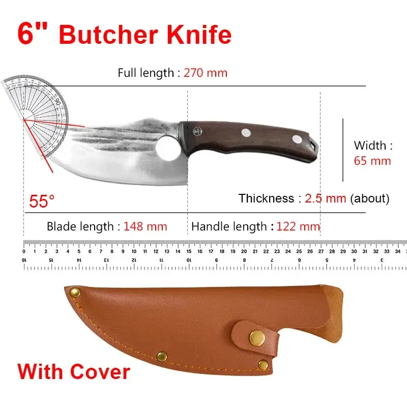 Handmade Forged Stainless Steel Chef Boning Knife Outdoor Hunting Fishing Cleaver Butcher Knife High-Quality Tools for Kitchen