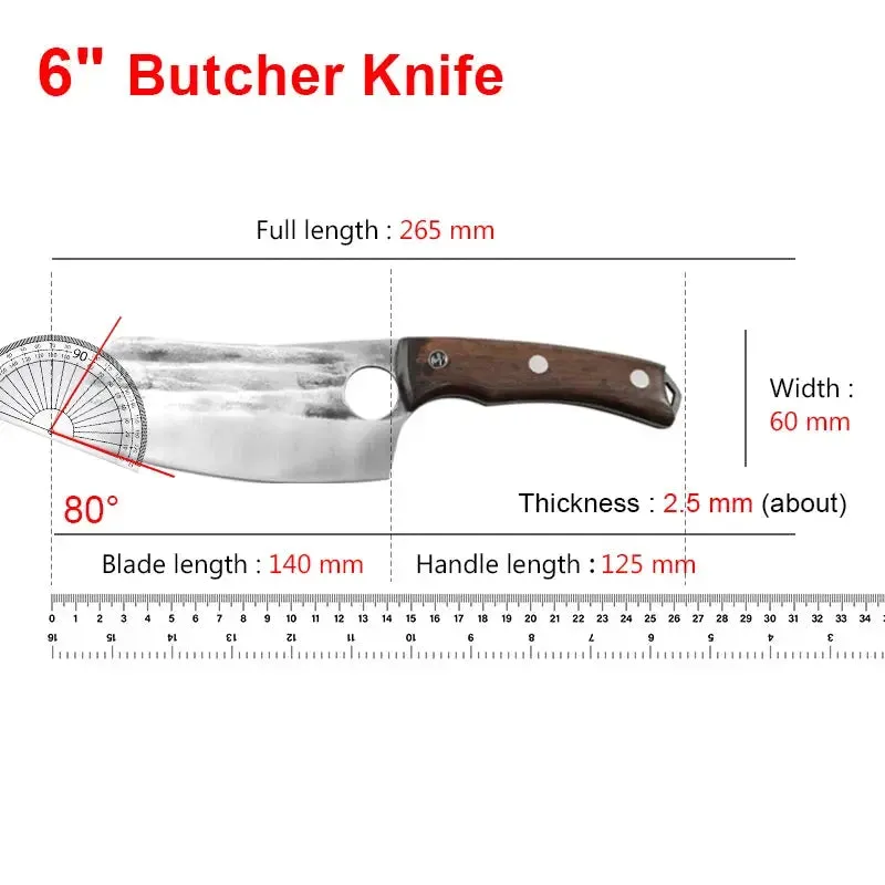 Handmade Forged Stainless Steel Chef Boning Knife Outdoor Hunting Fishing Cleaver Butcher Knife High-Quality Tools for Kitchen