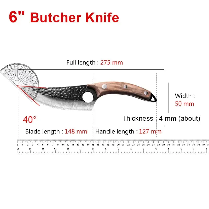 Handmade Forged Stainless Steel Chef Boning Knife Outdoor Hunting Fishing Cleaver Butcher Knife High-Quality Tools for Kitchen