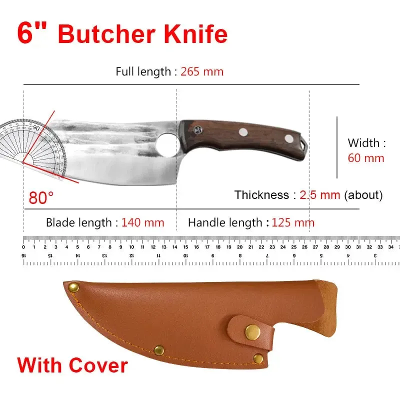 Handmade Forged Stainless Steel Chef Boning Knife Outdoor Hunting Fishing Cleaver Butcher Knife High-Quality Tools for Kitchen