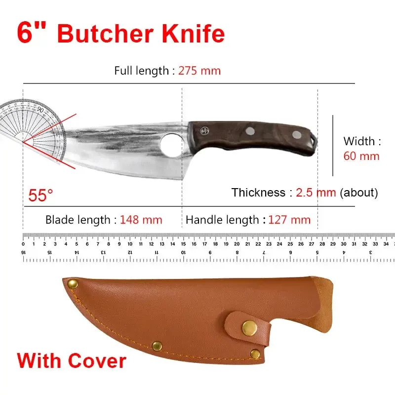 Handmade Forged Stainless Steel Chef Boning Knife Outdoor Hunting Fishing Cleaver Butcher Knife High-Quality Tools for Kitchen