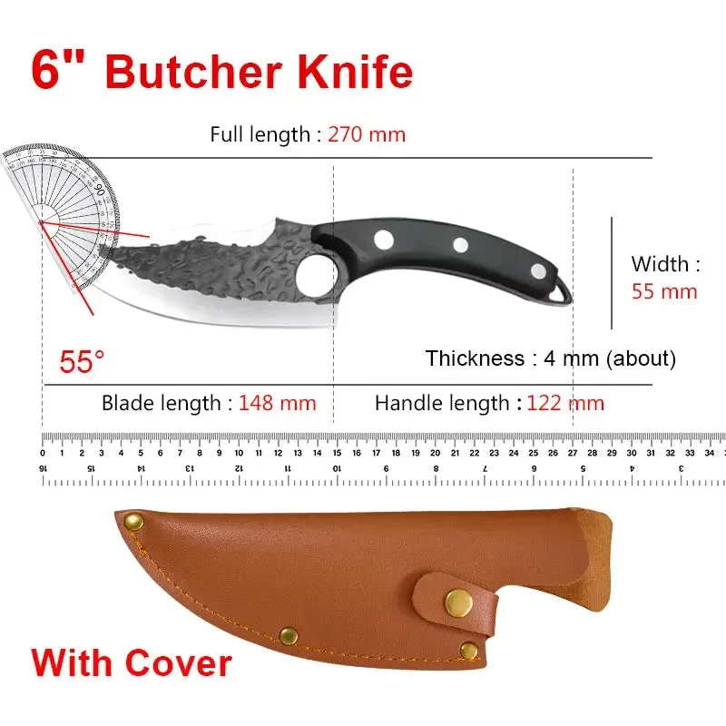 Handmade Forged Stainless Steel Chef Boning Knife Outdoor Hunting Fishing Cleaver Butcher Knife High-Quality Tools for Kitchen