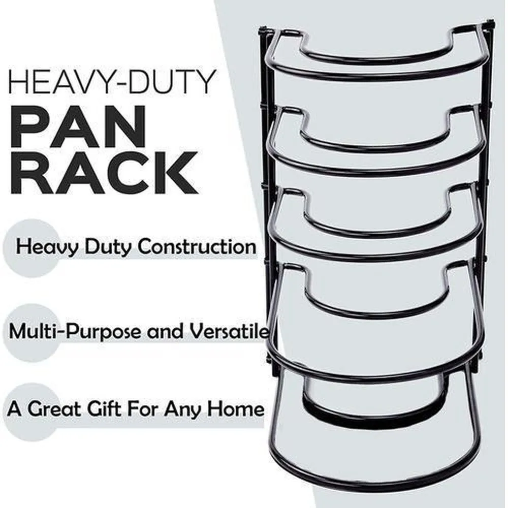 Heavy Duty Pan and Pot Organizer Verical, Horizontal Shelf| 5 Tier Rack