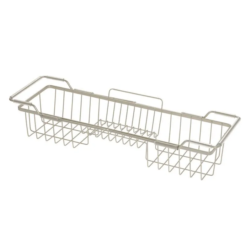 iDesign Everett Adjustable Over Bathtub Caddy in Satin