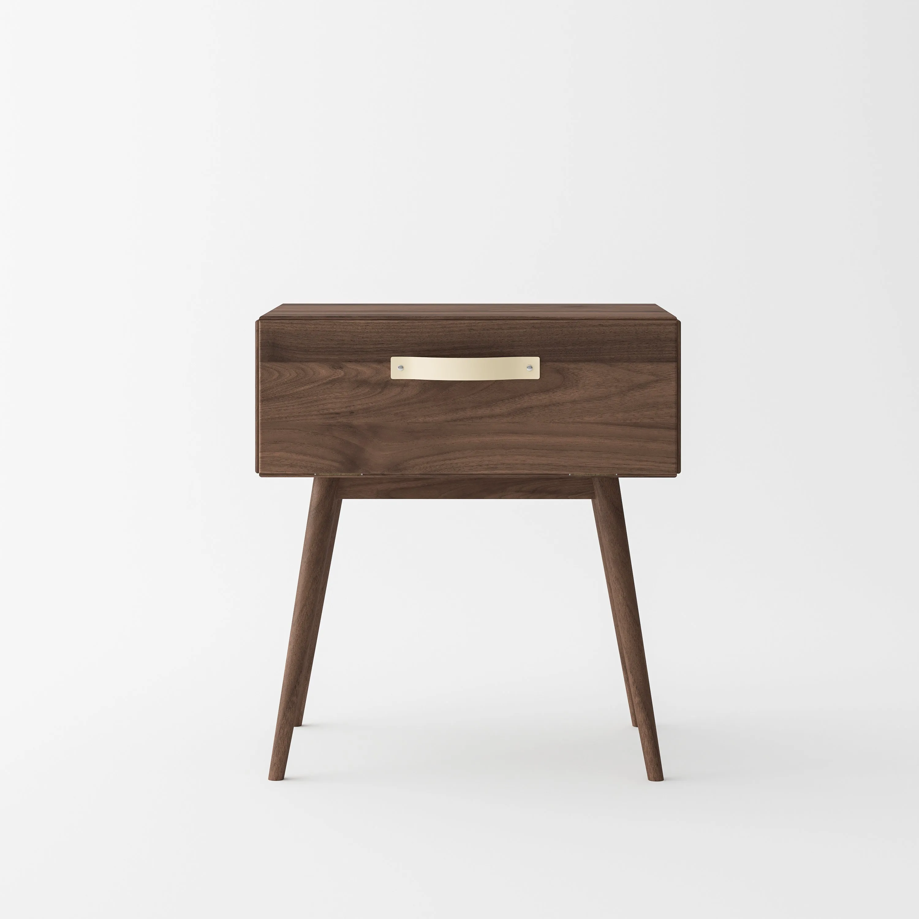 Isabella Mid Century 1-Drawer Nightstand - Solid American Black Walnut