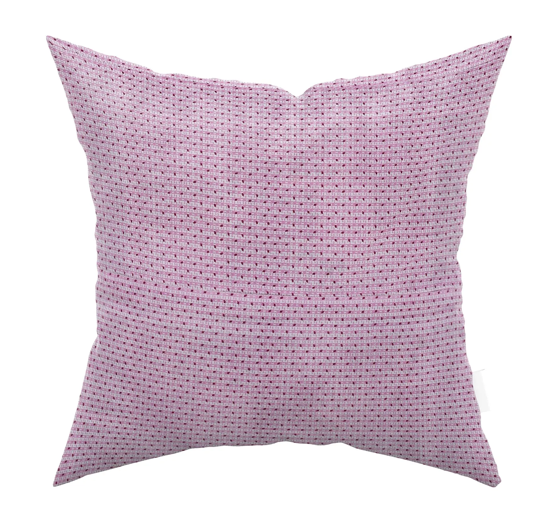 Kuber Industries Check Design Cotton Decorative Square Throw Pillow Cover Cushion Covers Pillowcase for Sofa Couch Bed Chair 16x16 Inch-Pack of 4 (Pink)