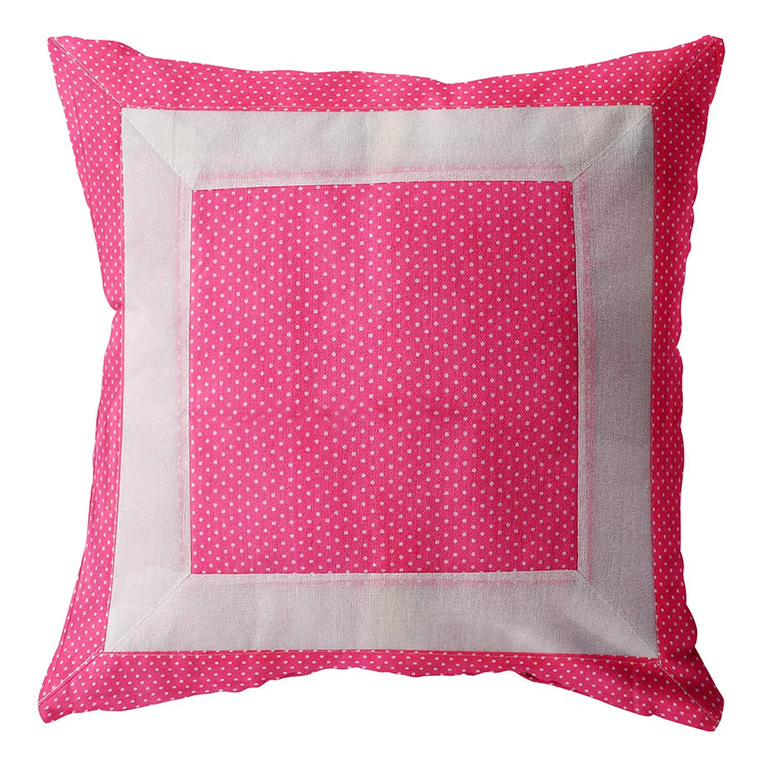 Kuber Industries Dot Printed Cotton Comfortable Decorative Throw Pillow Case Square Cushion Cover Pillowcas 16x16 Inches, Set of 5 (Pink), Standard (HS_36_KUBMART018327)