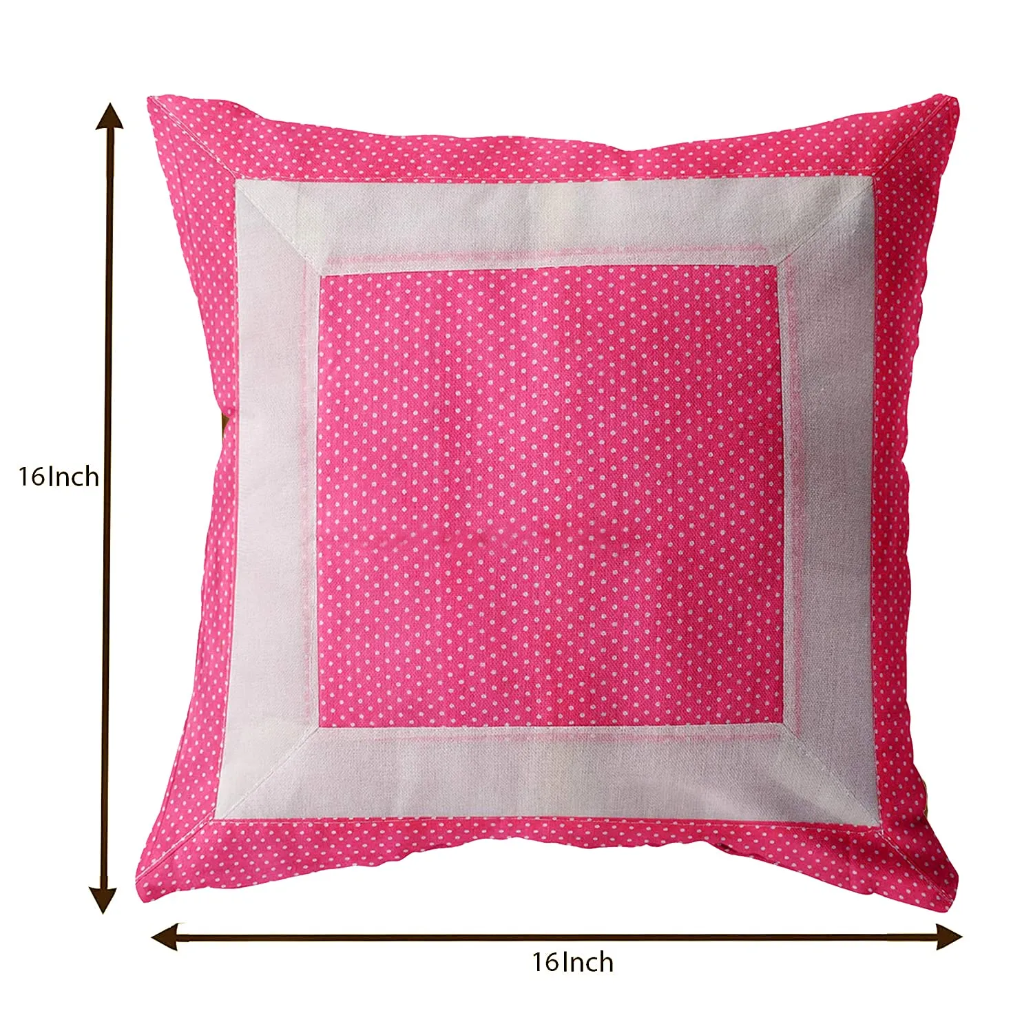 Kuber Industries Dot Printed Cotton Comfortable Decorative Throw Pillow Case Square Cushion Cover Pillowcas 16x16 Inches, Set of 5 (Pink), Standard (HS_36_KUBMART018327)