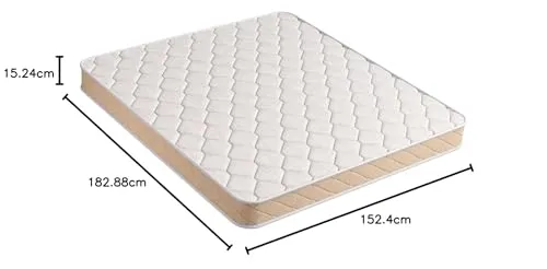 Kurl-On Mattress | Kurlo Bond Plus | Orthopedic 6-Inch Queen Size Bed Mattress (72x60x6 Inches, Medium Soft), Natural Coir   Bonded Foam, Soft Foam for Comfort.