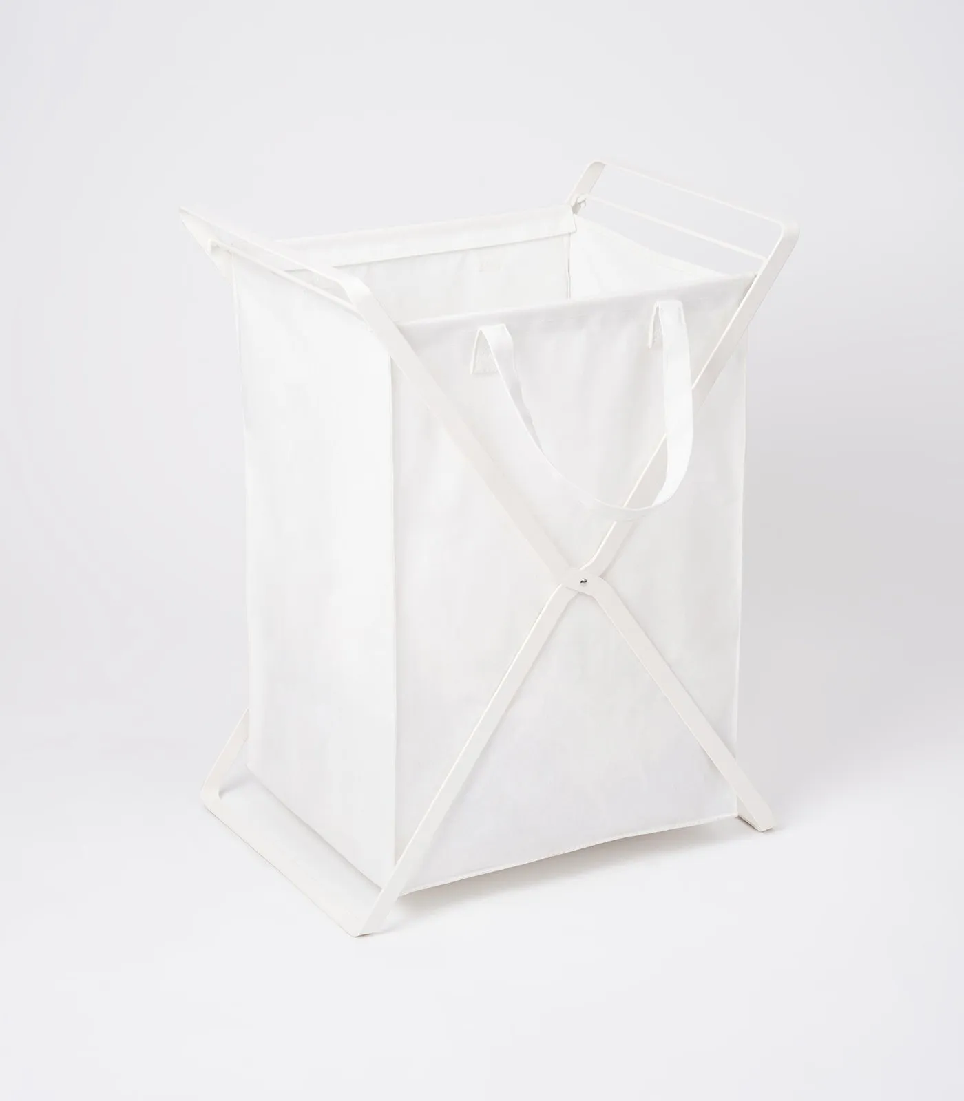 Laundry Hamper with Cotton Liner - Two Sizes - Steel   Cotton