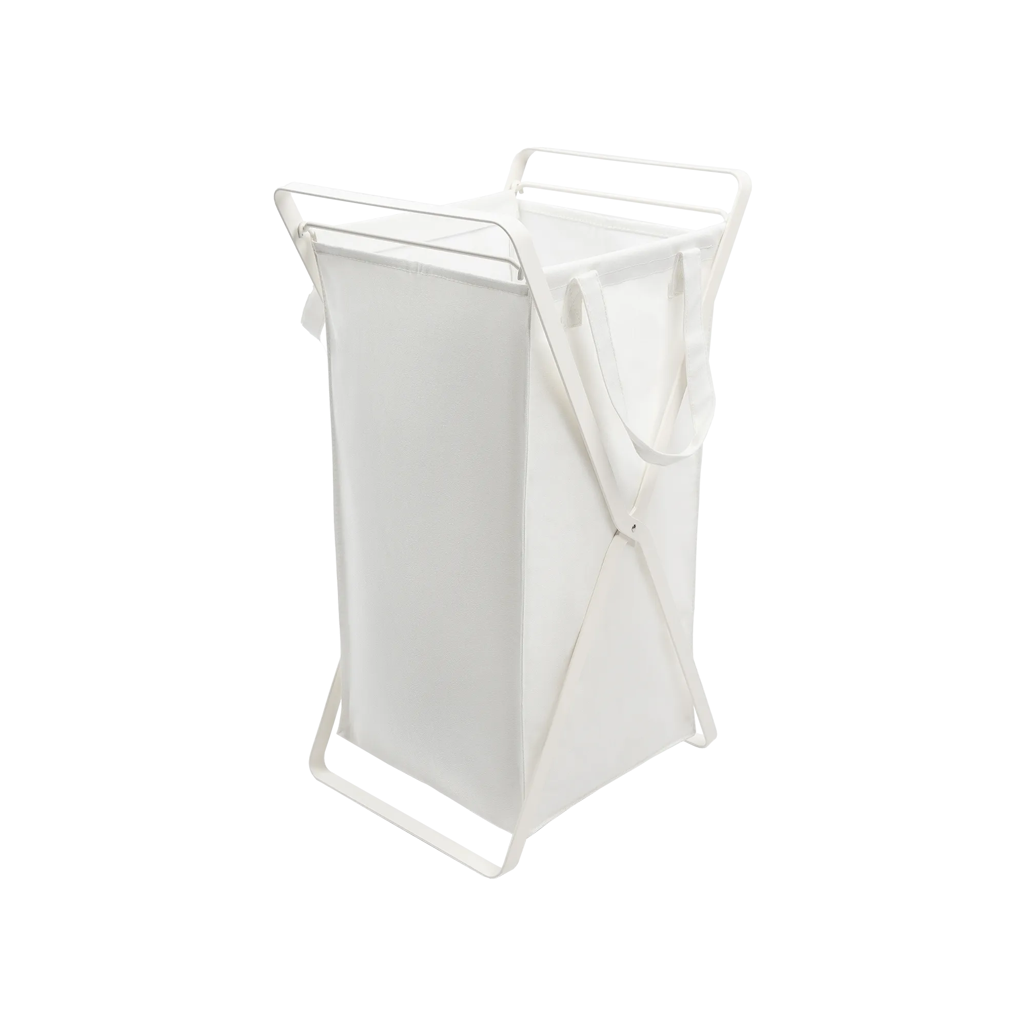 Laundry Hamper with Cotton Liner - Two Sizes - Steel   Cotton