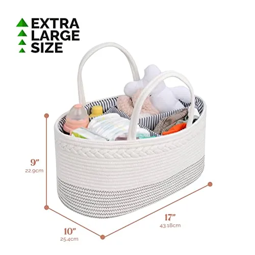 Luxury Little Diaper Caddy Organizer Extra Large Nursery Basket Shower Gifts