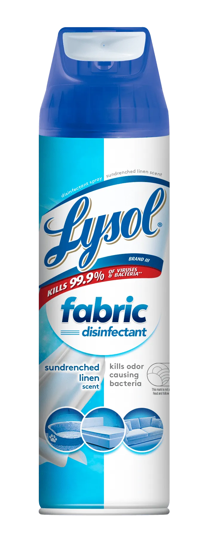 Lysol Fabric Disinfectant Spray, Sanitizing and Antibacterial Spray, For Disinfecting and Deodorizing Soft Furnishings, Sundrenched Linen 15 FL. Oz