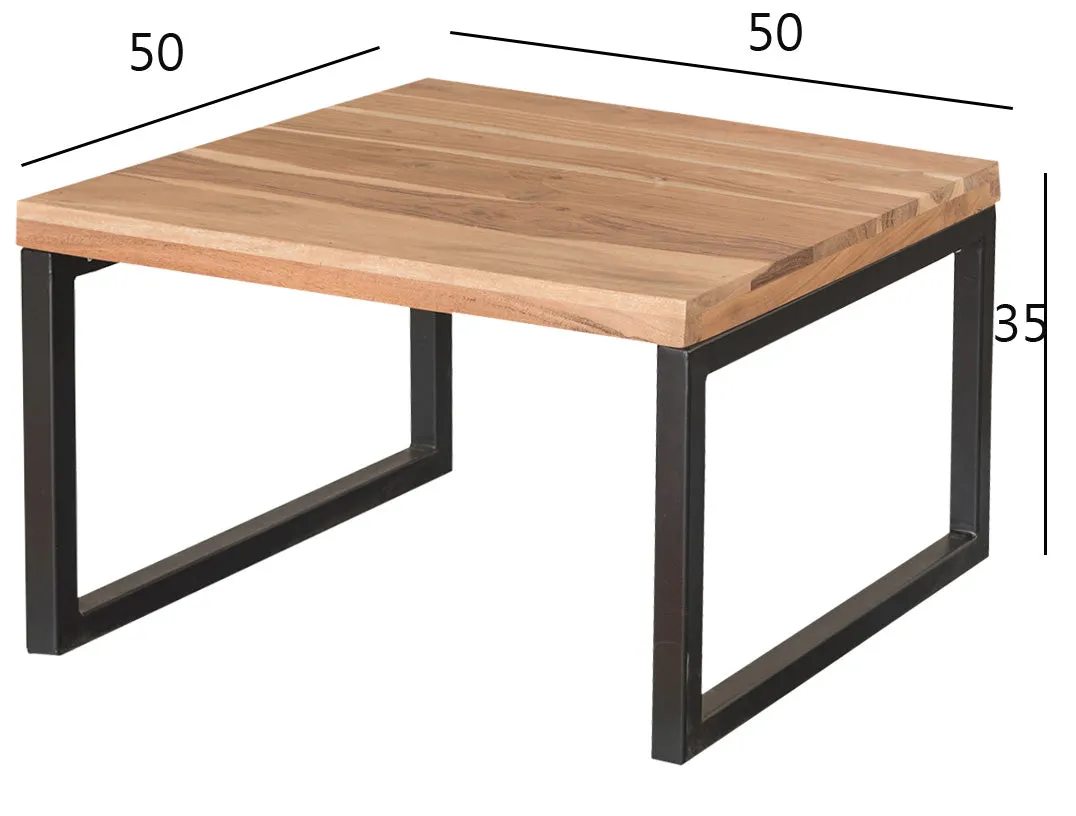 Mala Solid Acacia Wood Coffee Table/Side Table (50x50x35 cm)