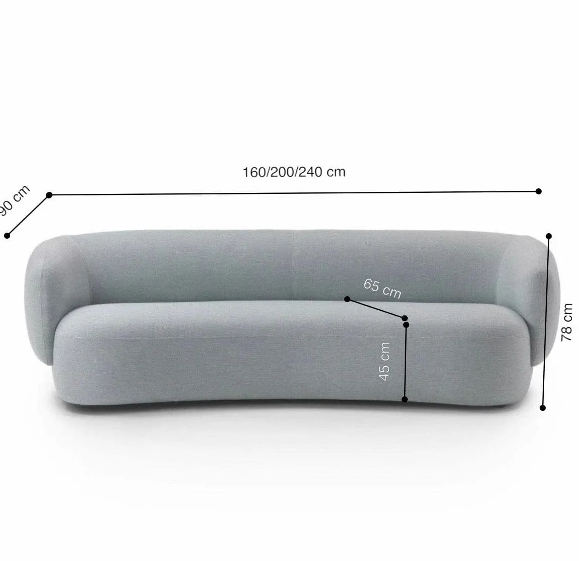 Megan Performance Boucle Curve Sofa