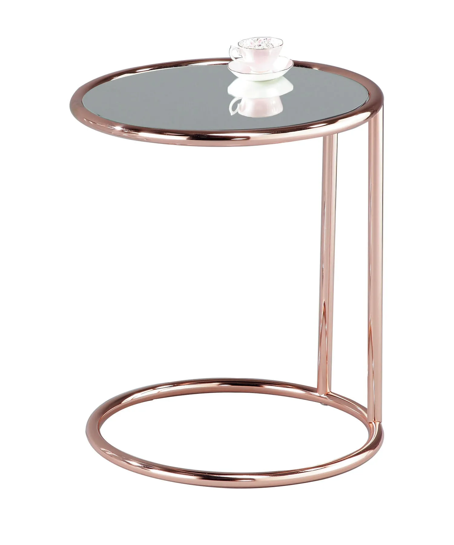 Mia Round Side Table, Copper/Mirror