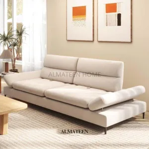 Modern 90" 3 Seater Sofa with Adjustable Armrest & Backrest